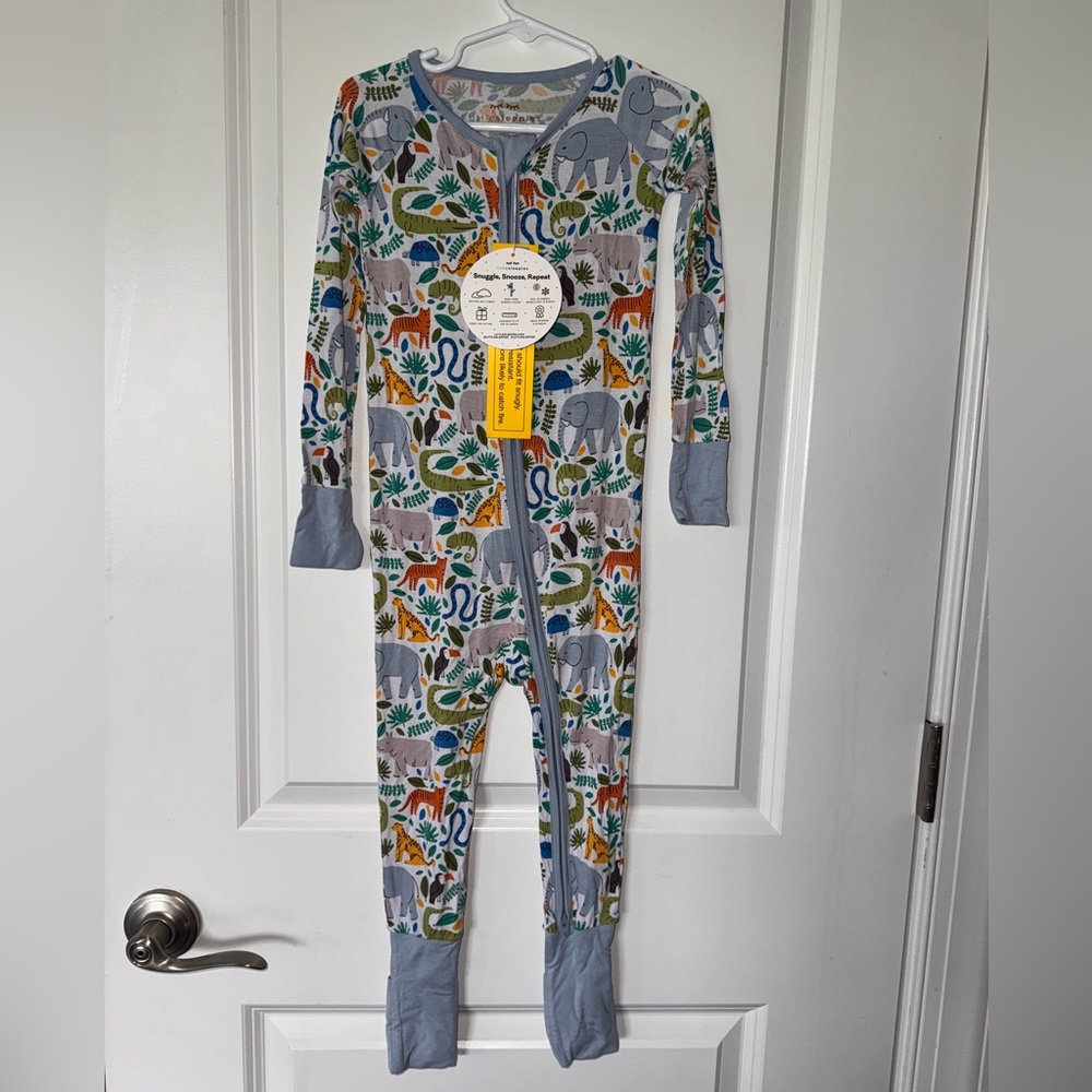 Little Sleepies Zippy Safari Animals Bamboo Pajamas 3T Unisex Zoo Jungle PJ NWT